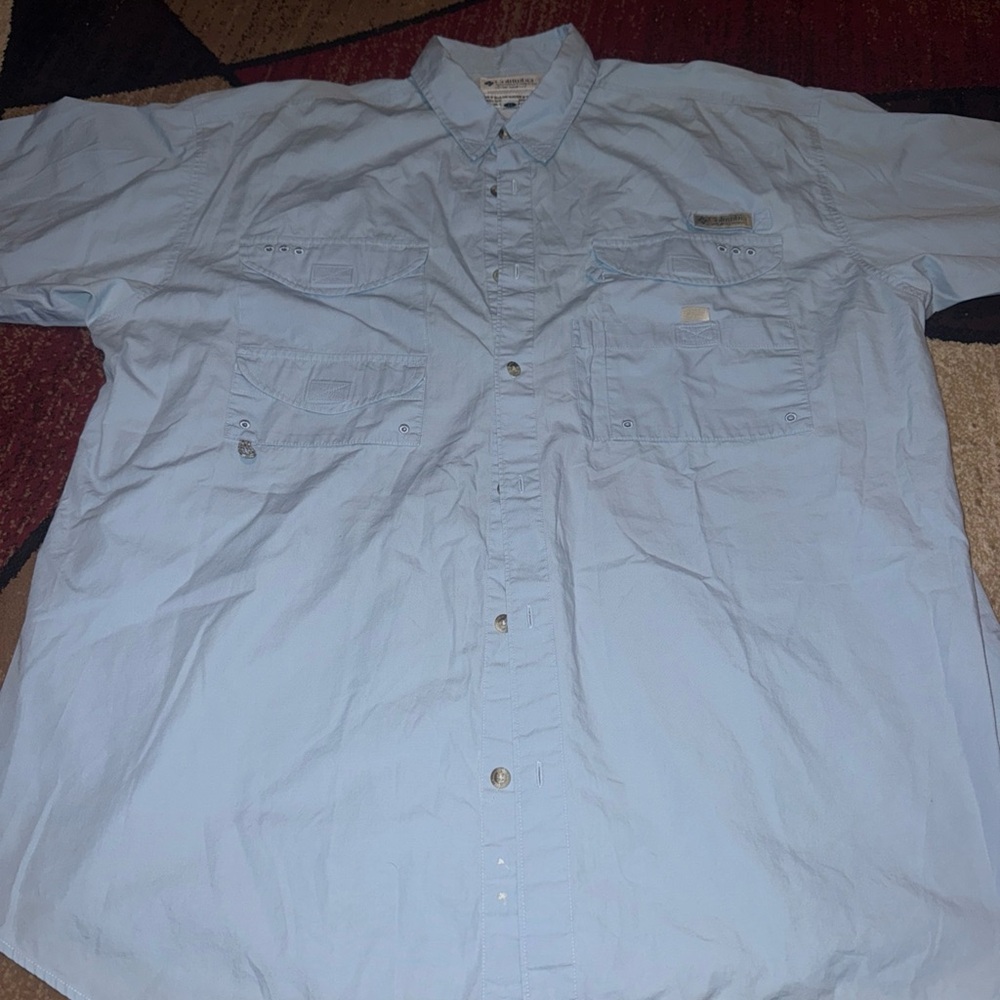 Columbia Men's Sky Blue Casual Button Down Shirt